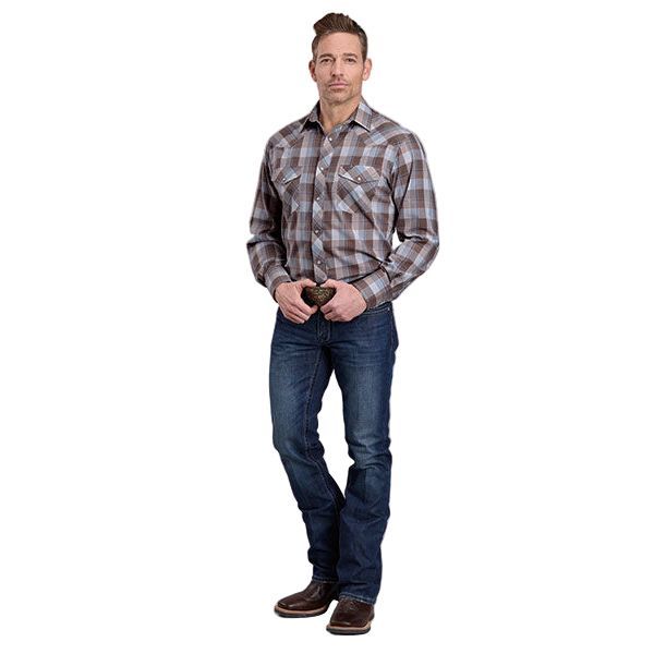 Men's Roper Long Sleeve Plaid Western Snap Shirt