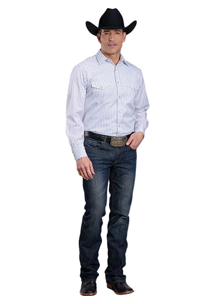 Men's Roper Long Sleeve Snap Yarn Dyed Snap Up Shirt 01-001-0144-1085