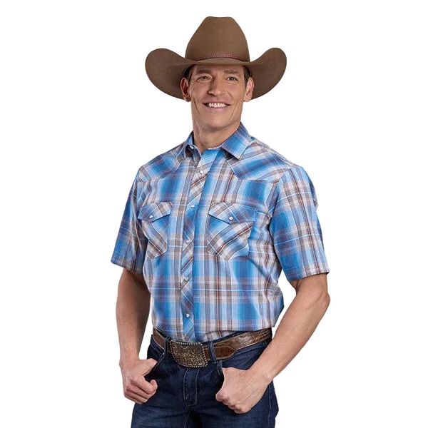 Men's Roper Short Sleeve Western Style Plaid Button Up Shirt 01-002-0101-2020
