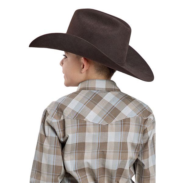 Boy's Roper Long Sleeve Snap Woven Plaid Shirt