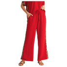 Women's Red And Cheetah Print Pants G14475-3-BOTTOM - Crazy House Western Wear