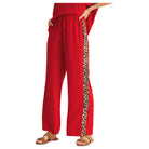 Women's Red And Cheetah Print Pants G14475-3-BOTTOM - Crazy House Western Wear