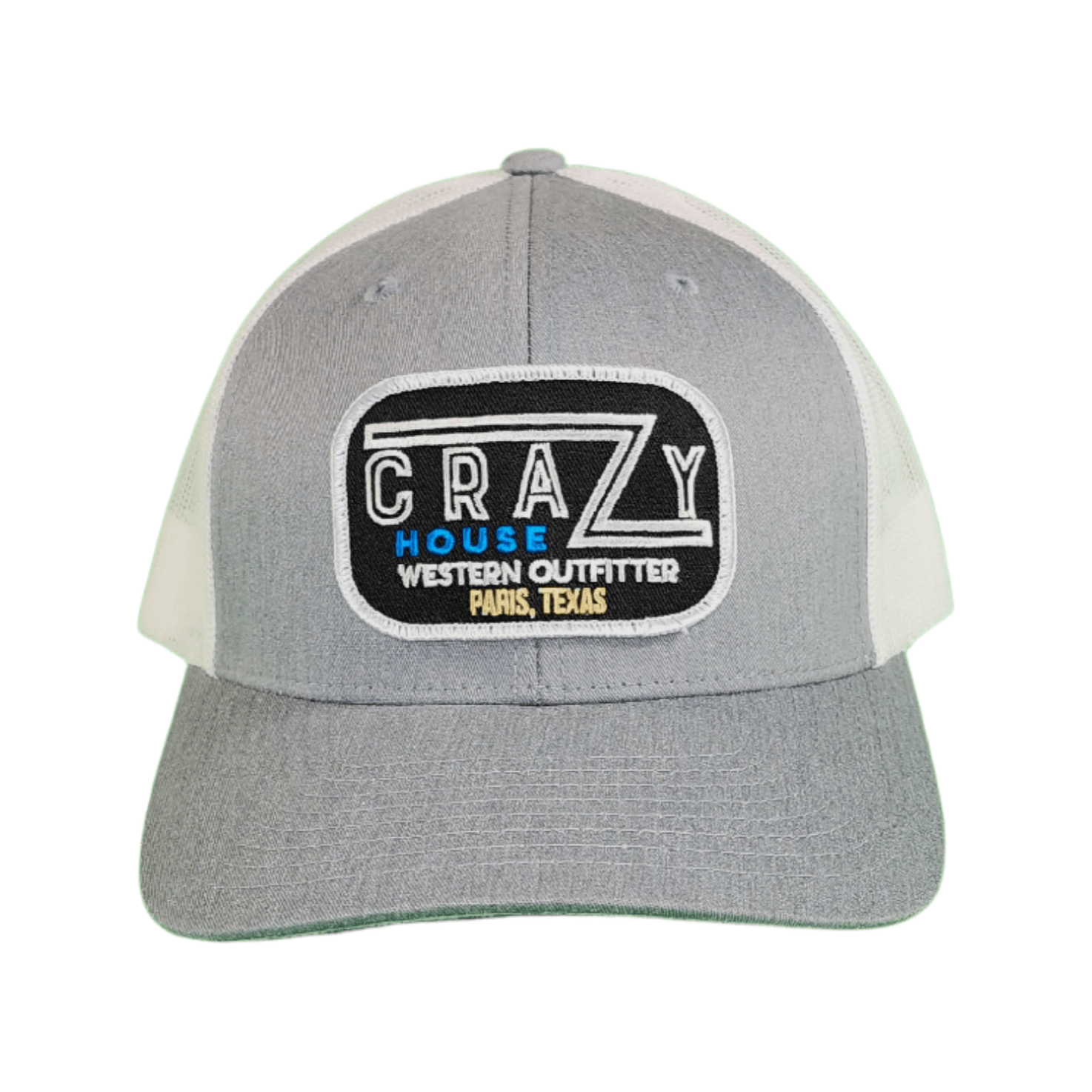 Gray Snapback with Black Long Z Patch - Crazy House Western Wear