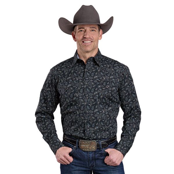 Men's Roper Longsleeve Shirt Performance Allover Print Snap Shirt 03-001-0064-0730