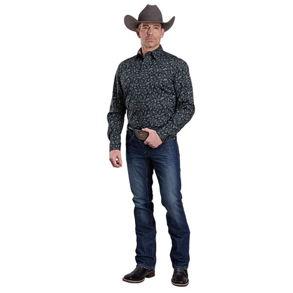 Men's Roper Longsleeve Shirt Performance Allover Print Snap Shirt 03-001-0064-0730