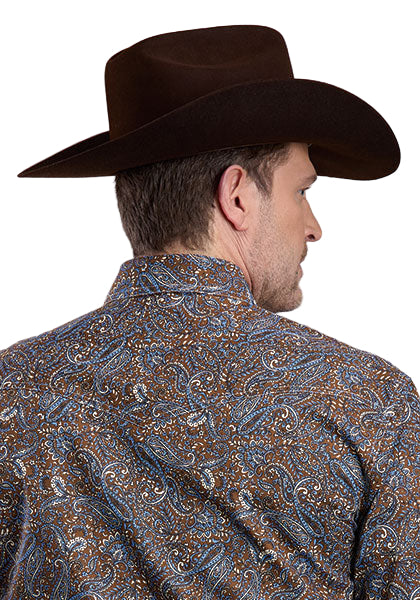 Men's Roper Long Sleeve Snap Bluebird Paisley Western Shirt 03-001-0225-1024