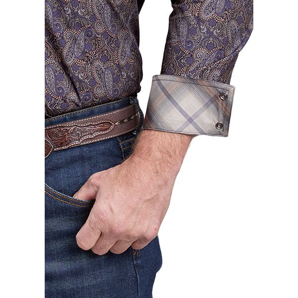 Men's Roper Long Sleeve Amarillo Ssnap Allover Print Purple Haze Paisley 03-001-0225-6029