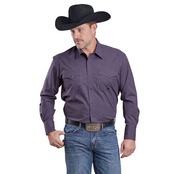 Men's Roper Long Sleeve Amarillo Plaid Snap Shirt