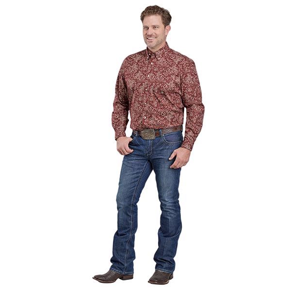 Men's Roper Long Sleeve Amarillo Allover Print Button Up Shirt 03-001-0326-6033