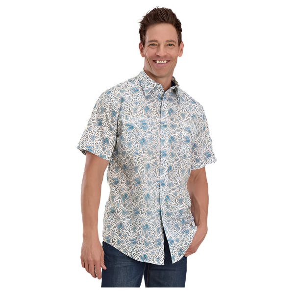 Men's Roper Short Sleeve Snap Patterned Shirt 03-002-0064-0474 - Crazy House Western Wear
