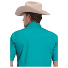 Men's Roper Short Sleeve Turquoise Pearl Snap Shirt 03-002-0265-4101 - Crazy House Western Wear