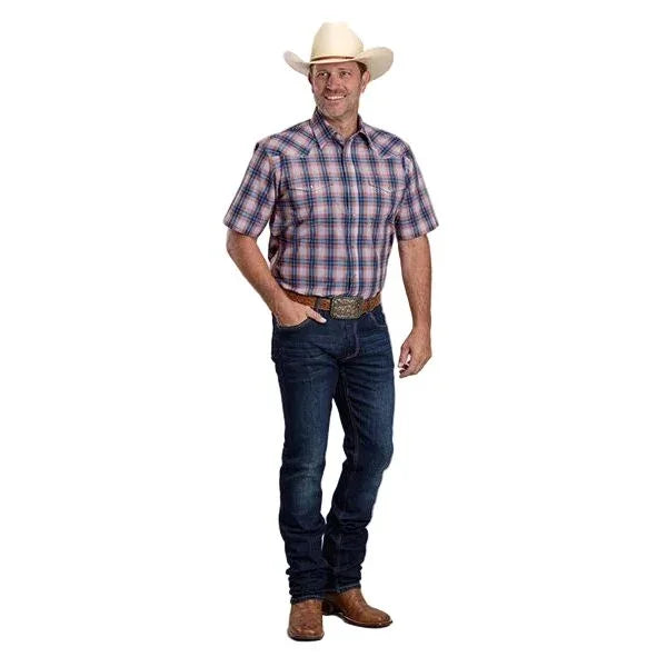 Men's Roper Short Sleeve Plaid Snap Up Shirt 03-002-0278-4057