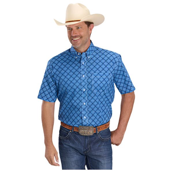 Men's Roper Short Sleeve Amarillo Allover Print Shirt 03-002-0326-4037 - Crazy House Western Wear