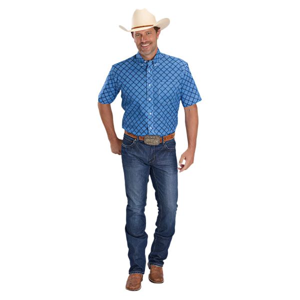 Men's Roper Short Sleeve Amarillo Allover Print Shirt 03-002-0326-4037 - Crazy House Western Wear