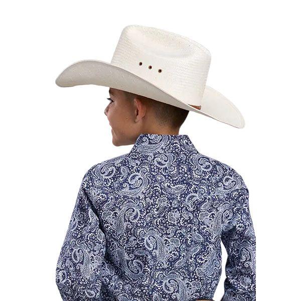 Boy's Roper Long Sleeve Blue Amarillo All Over Print Snap Shirt 03-030-0225-4050