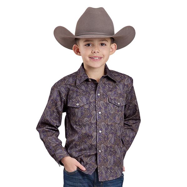 Boy's Roper Long Sleeve Amarillo Snap Allover Printed Button Up 03-030-0225-6029