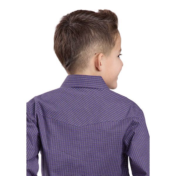 Boy's Roper Purple Long Sleeve Snap Up Shirt