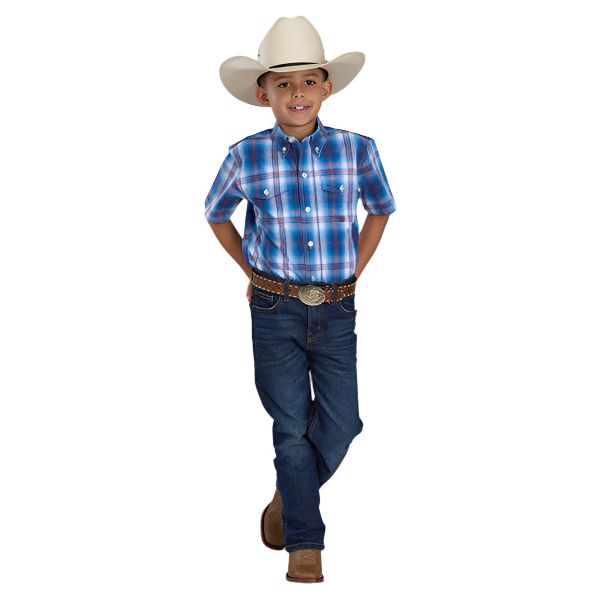 Boy's Roper Short Sleeve Amarillo Shirt 03-031-0378-5015 - Crazy House Western Wear