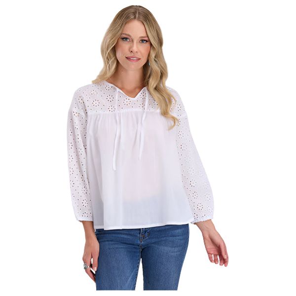 Women's Roper White Long Sleeve Embroidery Fabric Shirt 03-050-0565-5056 - Crazy House Western Wear