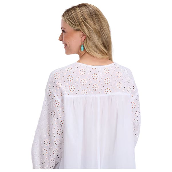 Women's Roper White Long Sleeve Embroidery Fabric Shirt 03-050-0565-5056 - Crazy House Western Wear