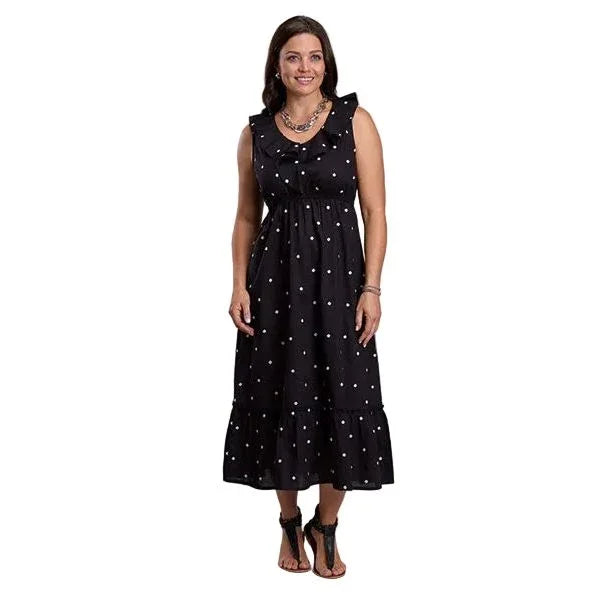 Women's Roper Black and White Polka Dot Sleeveless Dress 03-057-0565-4097