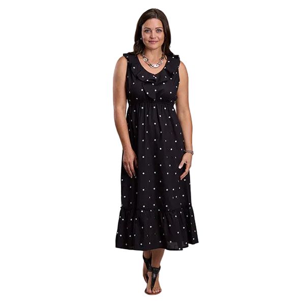 Women's Roper Black and White Polka Dot Sleeveless Dress 03-057-0565-4097