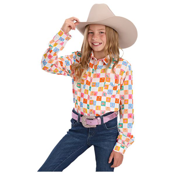 Girl's Roper Long Sleeve Related Checkers Western Shirt 03-080-0590-4082 - Crazy House Western Wear