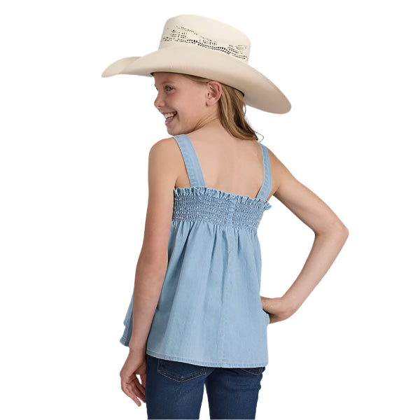 Girl's Stetson Sleeveless Denim Shirt 03-082-0594-2082 - Crazy House Western Wear