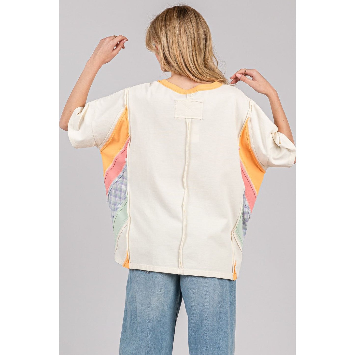 Women's Sunset Colorblock Oversized Tee ST7727