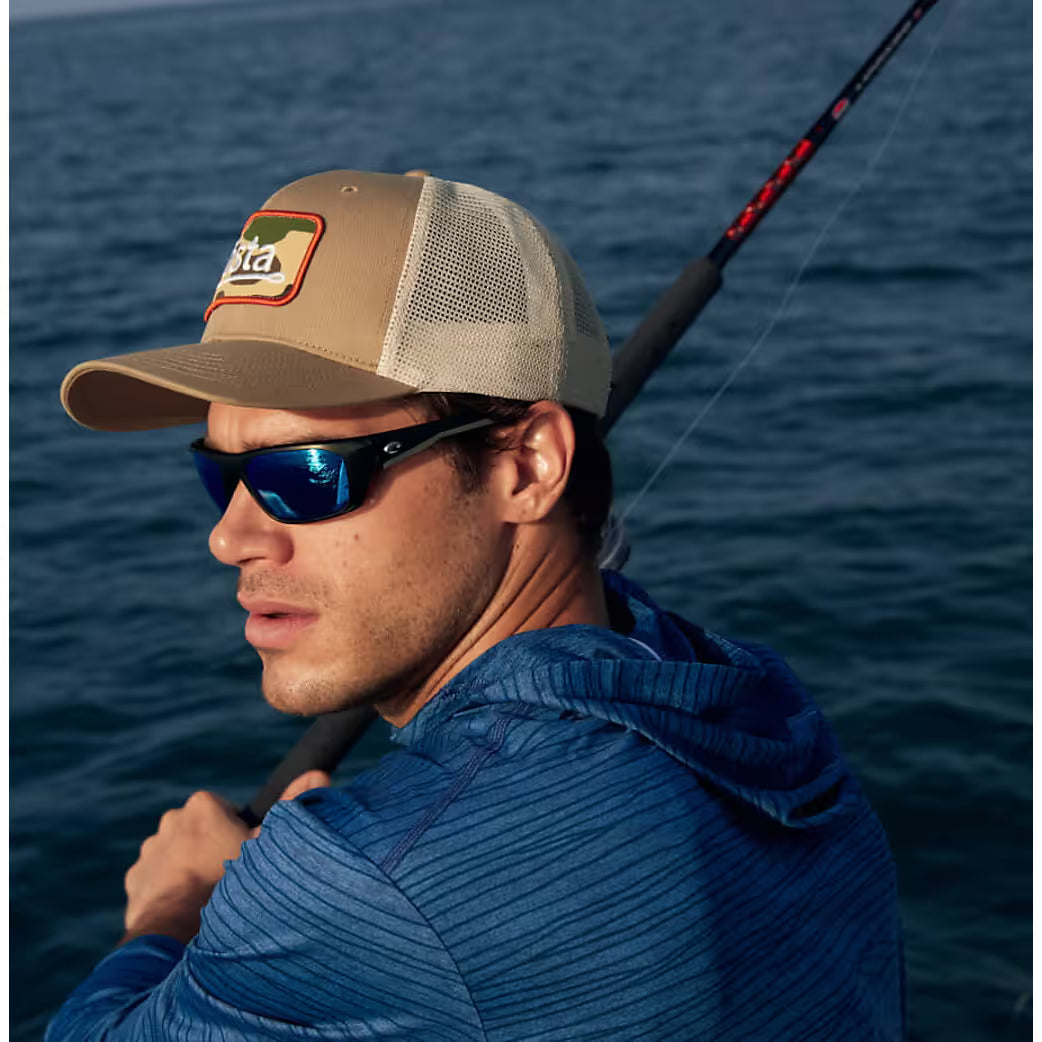 Costa Whitetip Pro Matte Black and Blue Polarized Glasses 06S9115-0838