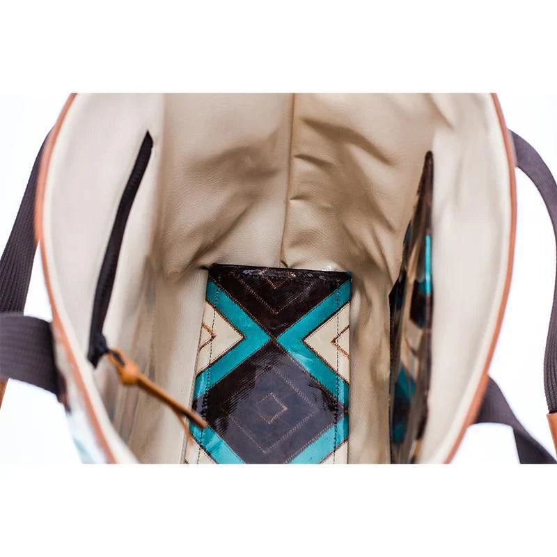 Women's Hooey "Montezuma" Brown and Turquoise Aztec Pattern Purse HCT003-BRTQ - Crazy House Western Wear