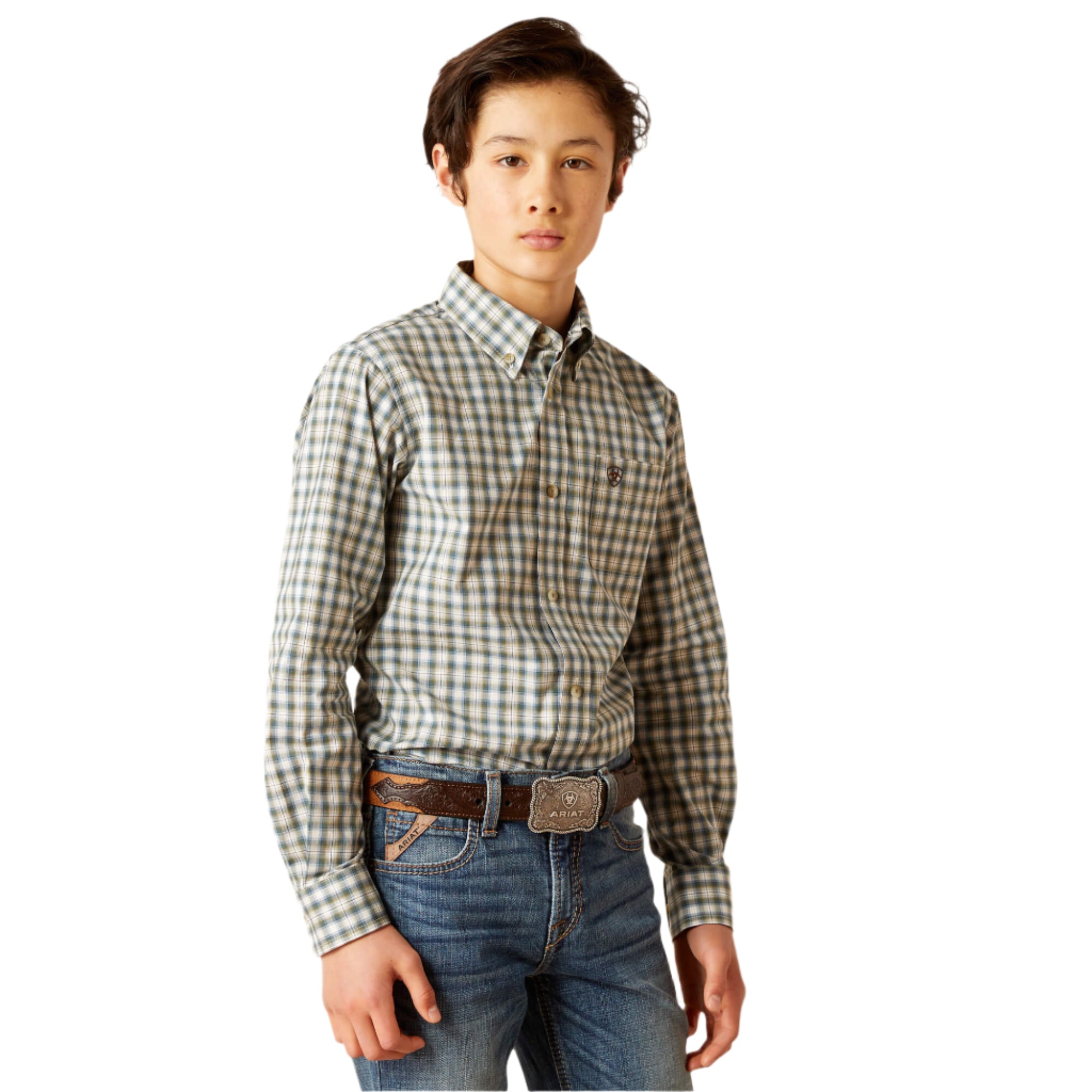 Boy's Ariat Pro Series Blake Classic Fit Button Down Shirt 10046435 - Crazy House Western Wear