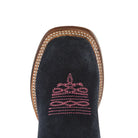 Girl's Roper Flower Power Blue Suede and Denim Shaft Cowgirl Boot 09-018-7022-8706