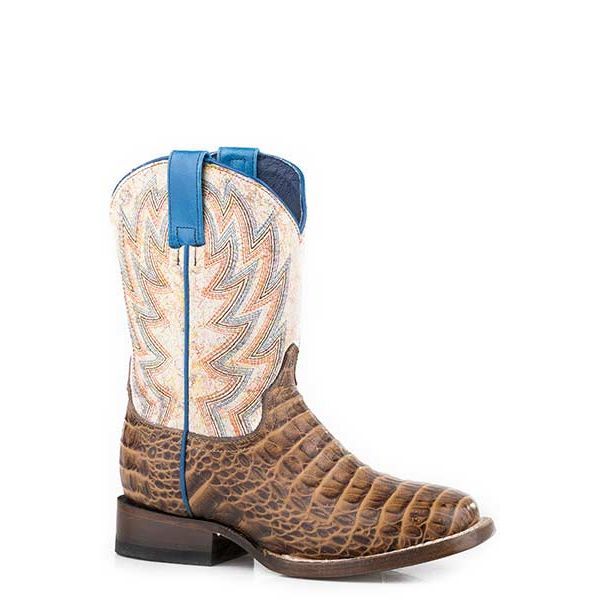 Boy's Roper Exotic Leather Square Toe Boot