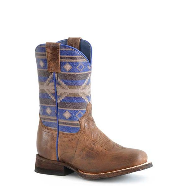Boy's Roper Square Toe Printed Aztec Western Boot