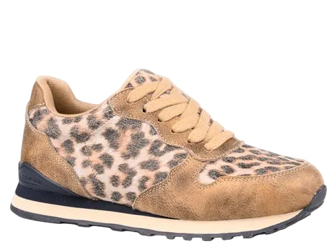 Roper Women's Tan and Leopard Print Casual Lace Up Shoes 09-021-0191-3812