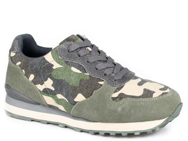 Women's Roper Green Cow Suede and Camo Print Casual Shoes 09-021-1797-3764