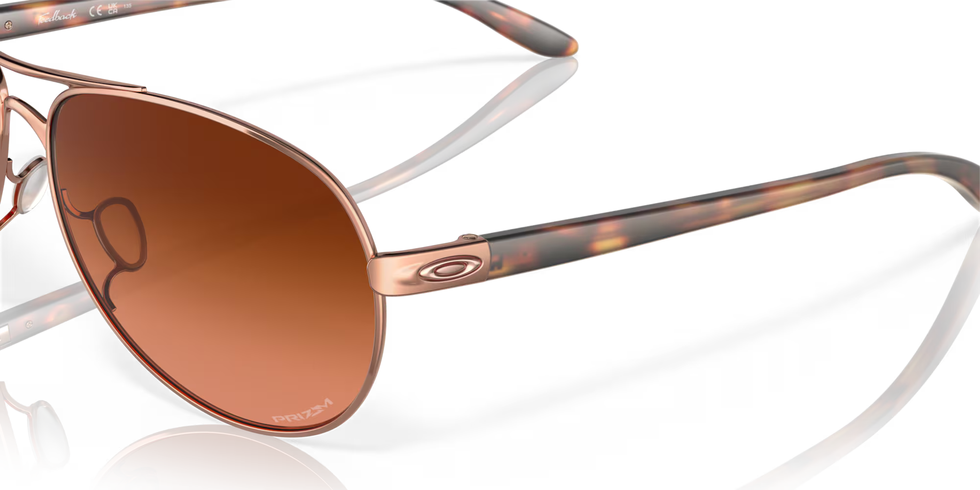 Oakley Feedback Rose Gold Frame with Brown Gradient Lenses OO4079-4659