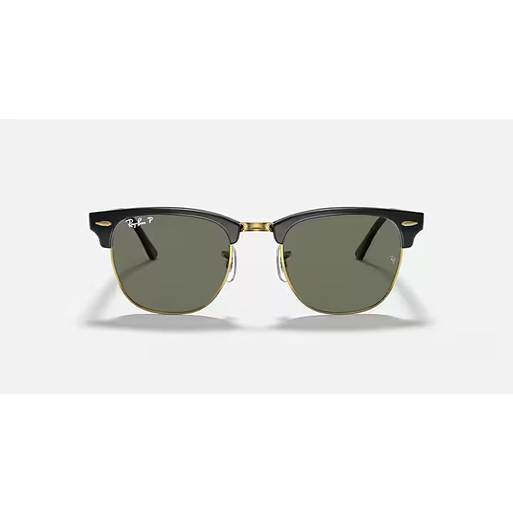 Ray-Ban Polished Black and Green Clubmaster Sunglasses RB3016-901/58