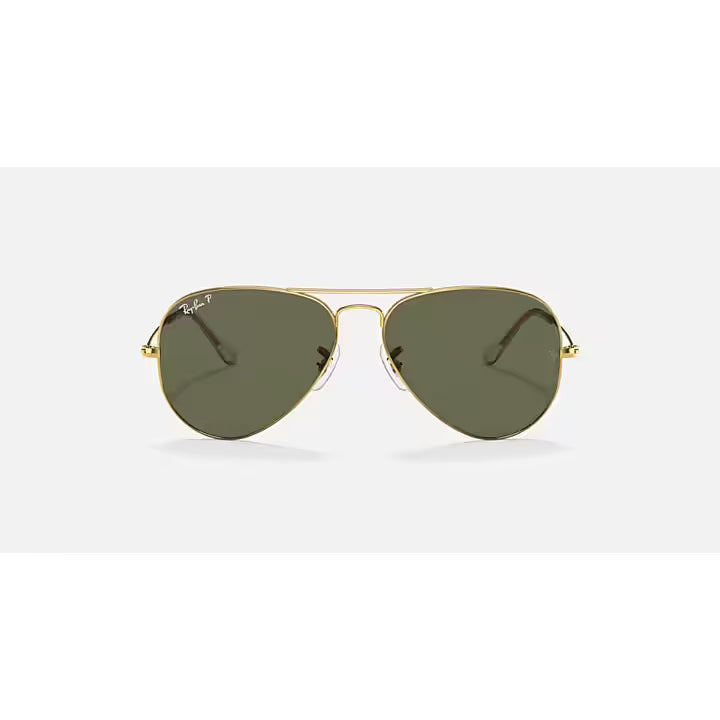 Ray-Ban Gold and Green Aviator Classic Sunglasses RB3025-001/58