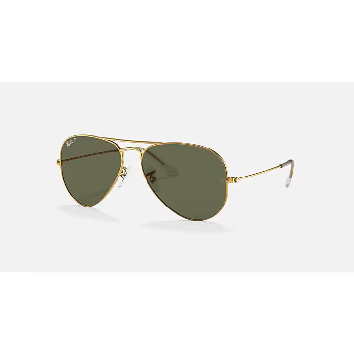 Ray-Ban Gold and Green Aviator Classic Sunglasses RB3025-001/58