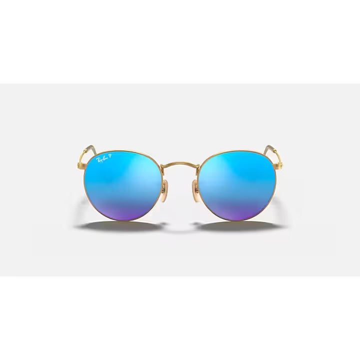 Ray-Ban Blue and Gold Round Flash Lenses 0RB3447-112/4L50