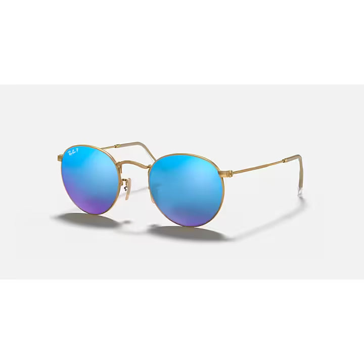 Ray-Ban Blue and Gold Round Flash Lenses 0RB3447-112/4L50
