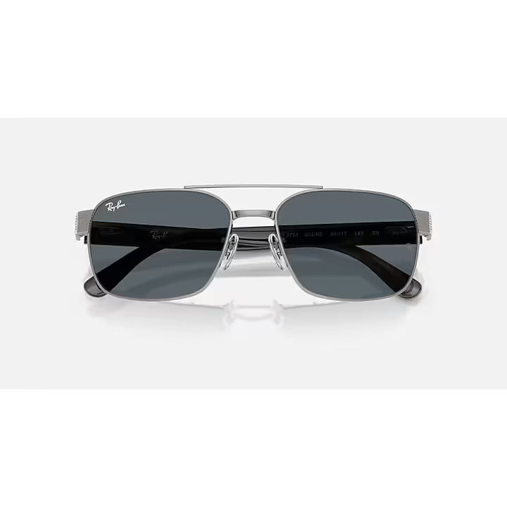 Ray-Ban Polished Gunmetal with Blue Polarized Lenses Sunglasses RB3701-004