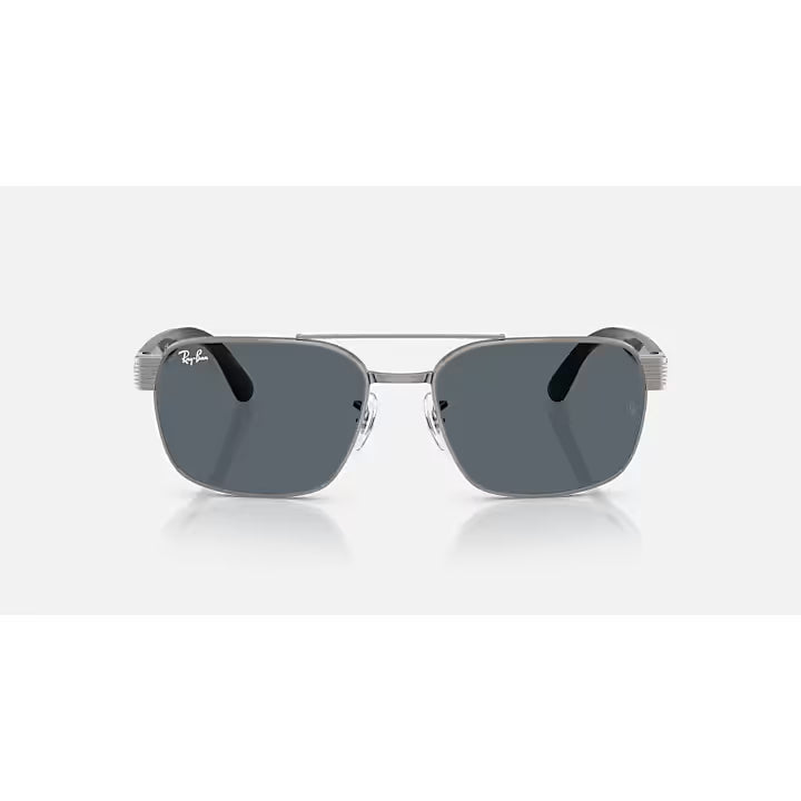Ray-Ban Polished Gunmetal with Blue Polarized Lenses Sunglasses RB3701-004