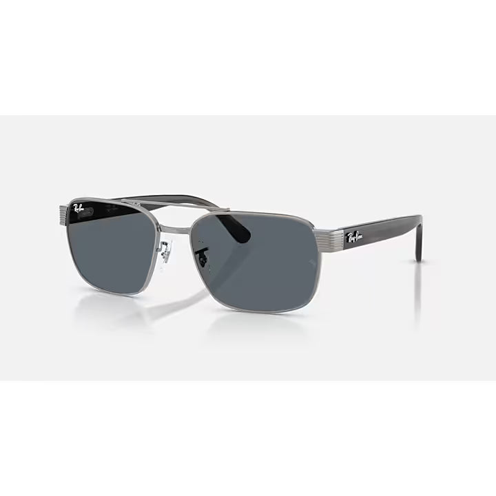 Ray-Ban Polished Gunmetal with Blue Polarized Lenses Sunglasses RB3701-004