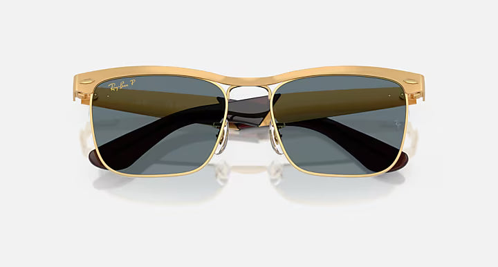Ray-Ban Gold Frame with Dark Blue Lens Wayfarer Deluxe 0RB3875-92763R