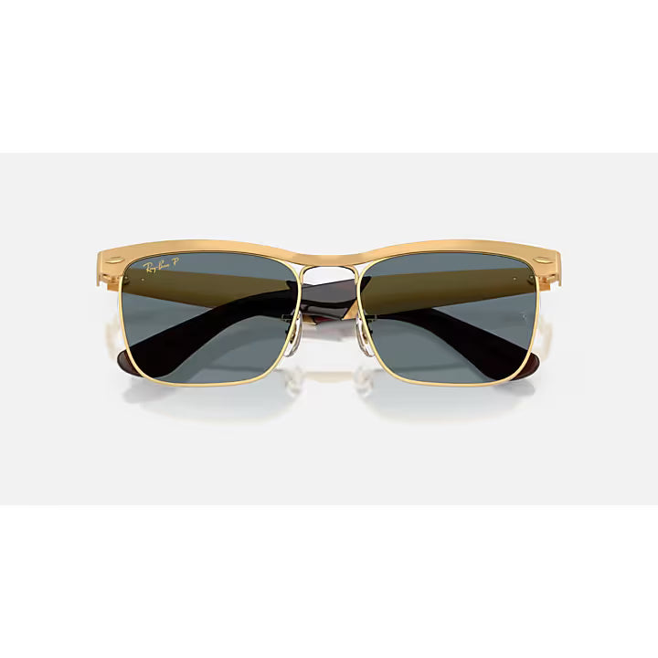 Ray-Ban Gold Frame with Dark Blue Lens Wayfarer Deluxe 0RB3875-92763R
