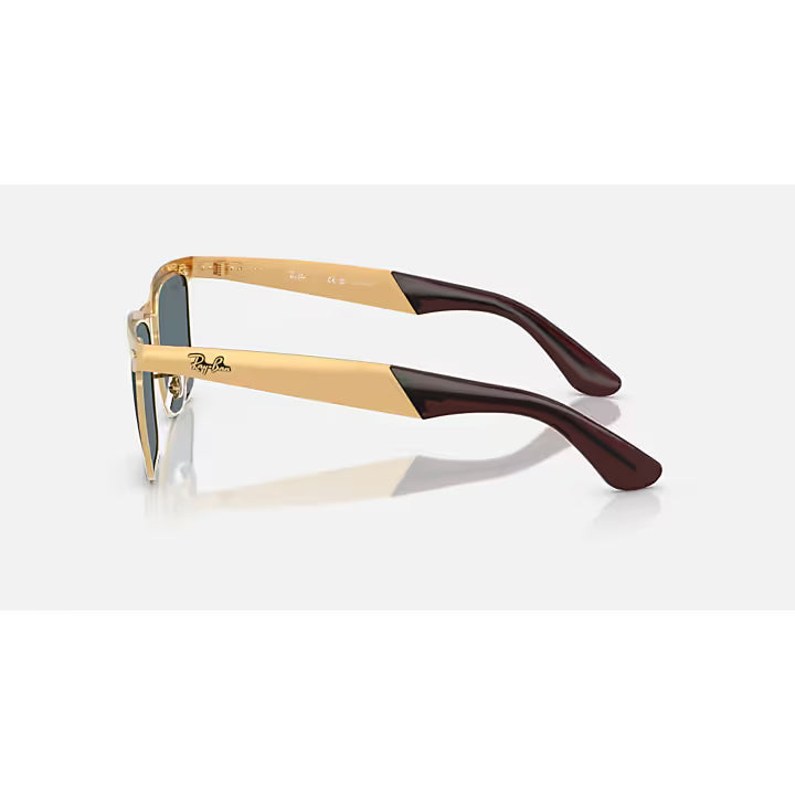 Ray-Ban Gold Frame with Dark Blue Lens Wayfarer Deluxe 0RB3875-92763R