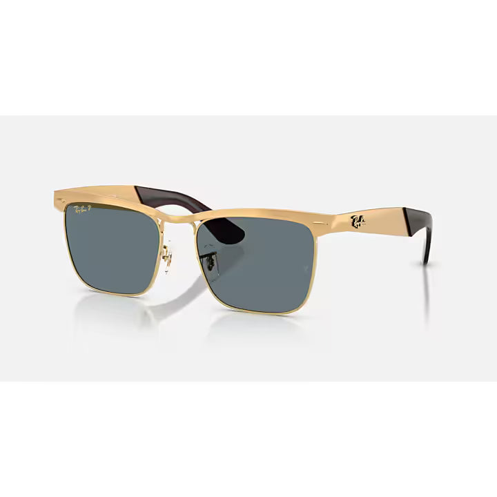 Ray-Ban Gold Frame with Dark Blue Lens Wayfarer Deluxe 0RB3875-92763R